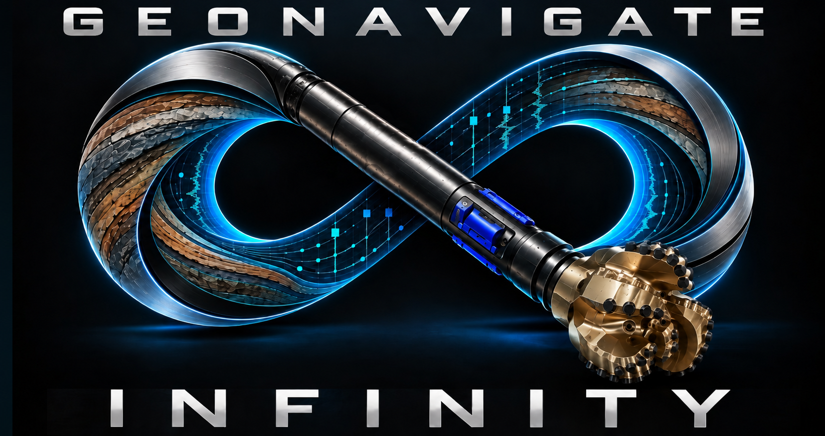 GEONAVIGATE Infinity with geological strata, drilling data, rotary steerable assembly and PDC bit.